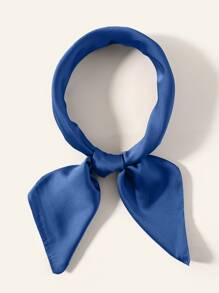 1 chiếc khăn rằn Satin, mềm mại và thân thiện với làn da, thích hợp cho thời trang thường ngày - Màu xanh lam - Xem 1