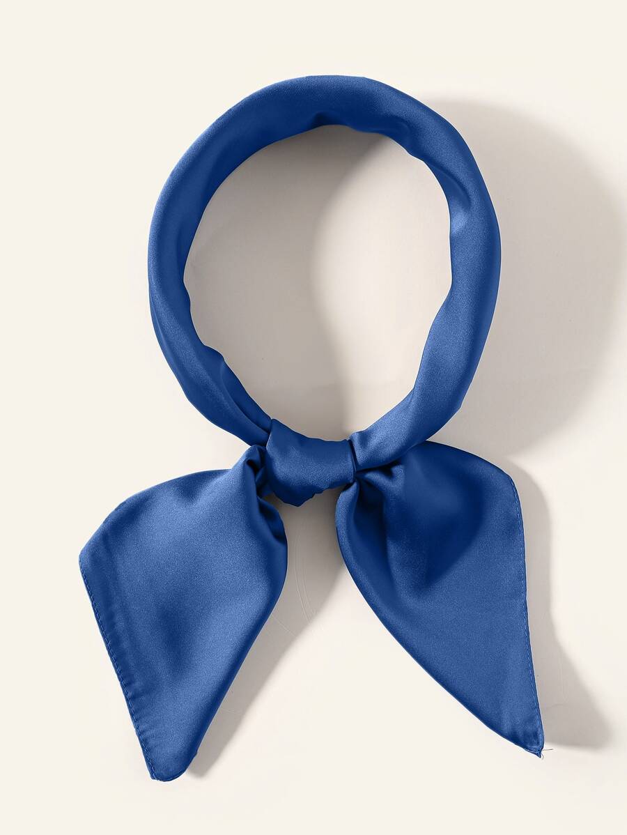 1 chiếc khăn rằn Satin, mềm mại và thân thiện với làn da, thích hợp cho thời trang thường ngày - Màu xanh lam - Xem 1