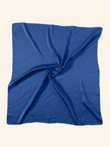 1 chiếc khăn rằn Satin, mềm mại và thân thiện với làn da, thích hợp cho thời trang thường ngày - Màu xanh lam - Xem 2