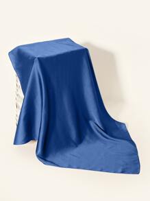 1 chiếc khăn rằn Satin, mềm mại và thân thiện với làn da, thích hợp cho thời trang thường ngày - Màu xanh lam - Xem 3