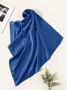 1 chiếc khăn rằn Satin, mềm mại và thân thiện với làn da, thích hợp cho thời trang thường ngày - Màu xanh lam - Xem 4