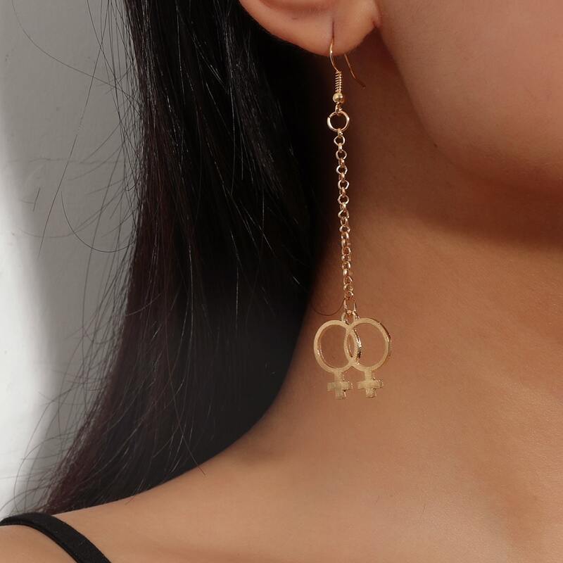 

Symbol Drop Earrings, Gold