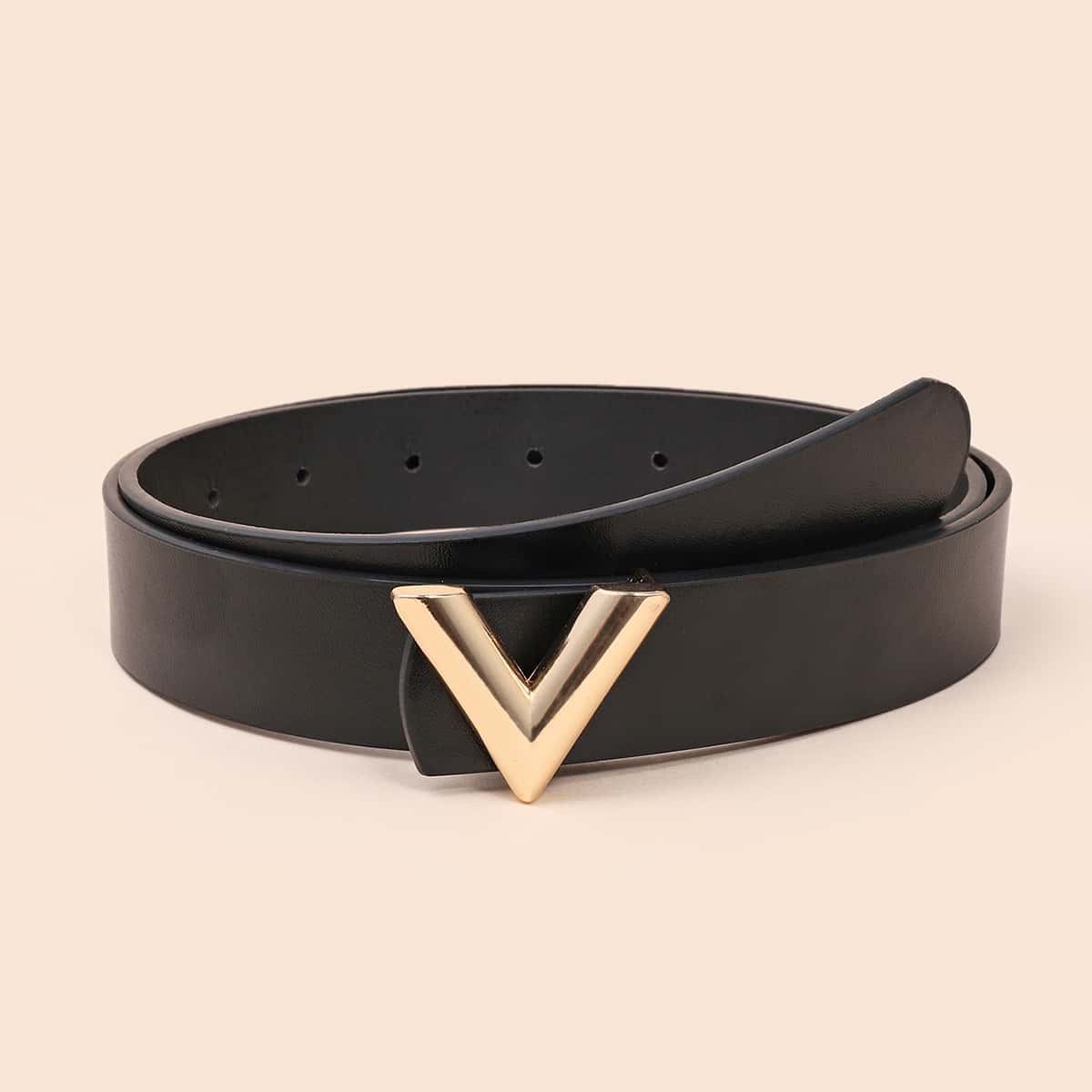 

Letter Decor Belt With Hole Punch, Black