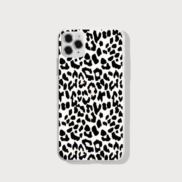 

Leopard Phone Case, Black and white