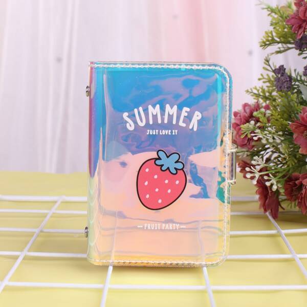 

Holographic Strawberry Graphic Card Holder, Red