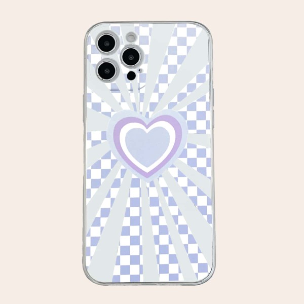 

Heart Pattern Phone Case, Blue and white