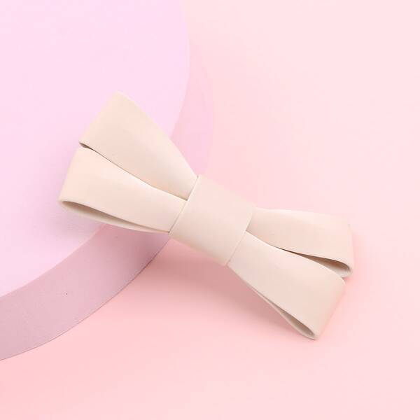 

Bow Decor Hair Clip, White
