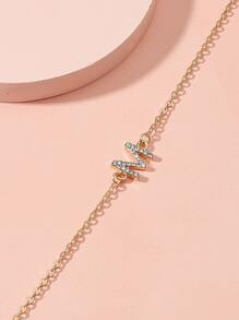 Vòng đeo tay trang trí bằng chữ Rhinestone - Vàng - Xem 3