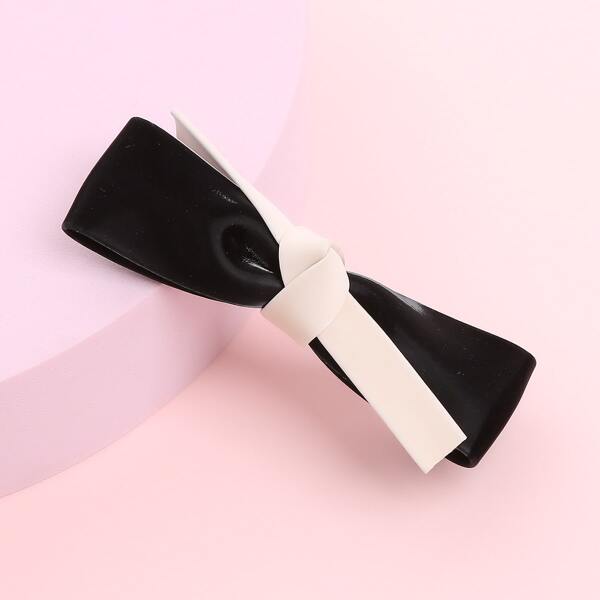 

Bow Hair Clip, Black and white