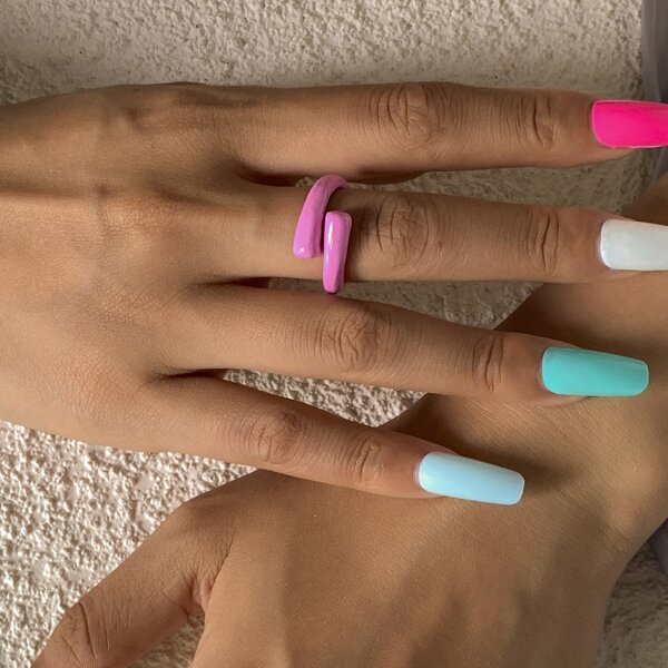 

Solid Alloy Ring, Pink