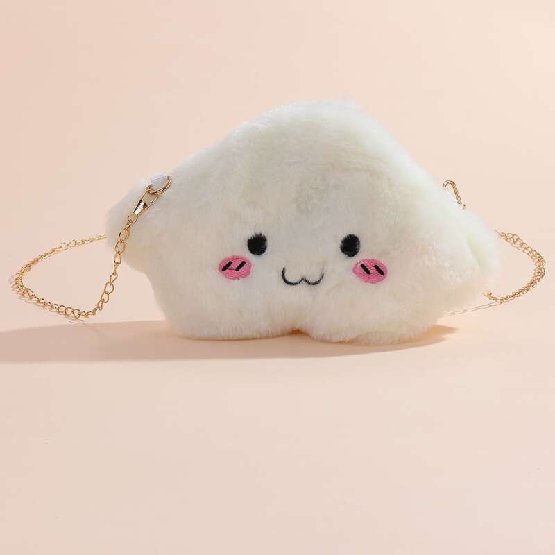 

Fluffy Crossbody Bag, White