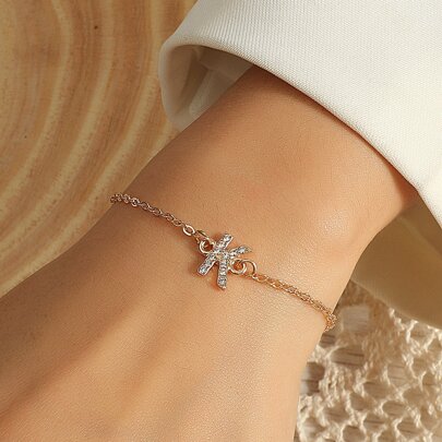 Rhinestone Letter Decor Bracelet