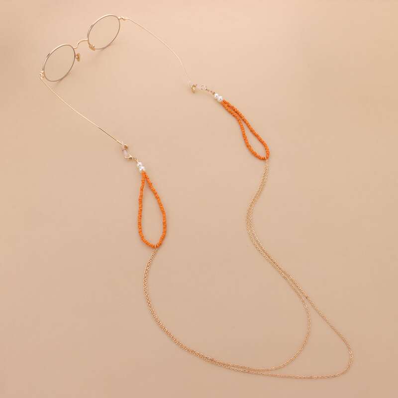 

Beaded Decor Glasses Chain, Orange
