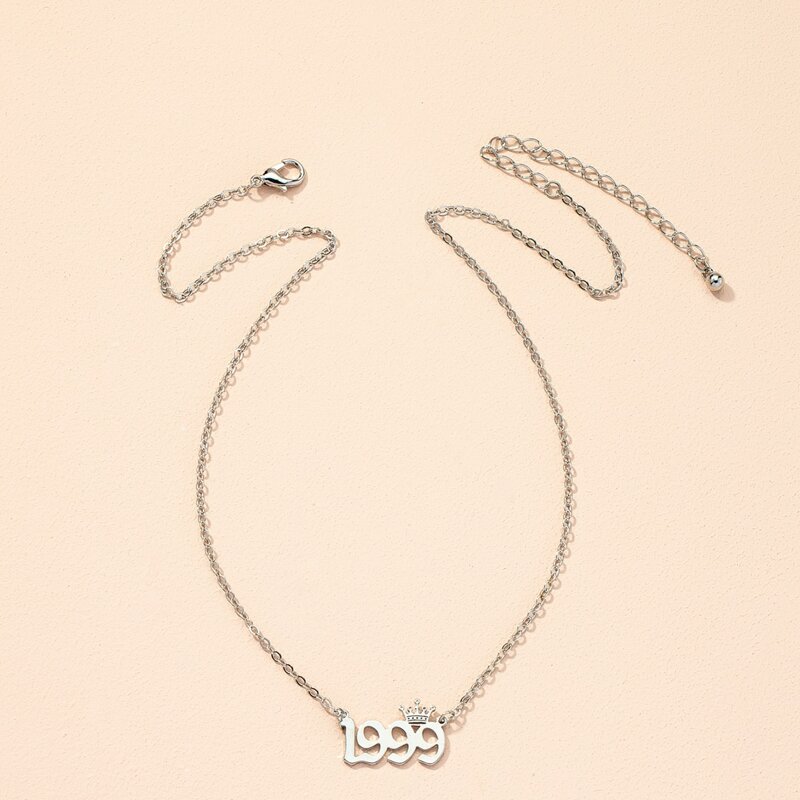 

Number Design Chain Necklace, Gold