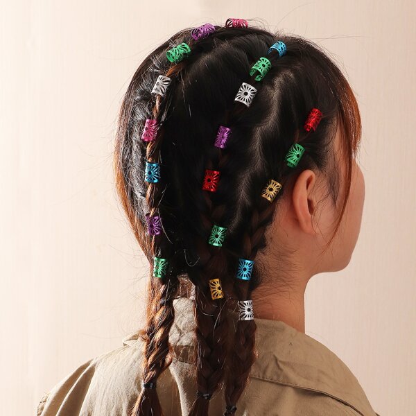 

40pcs Hollow Out Hair Ring, Multicolor