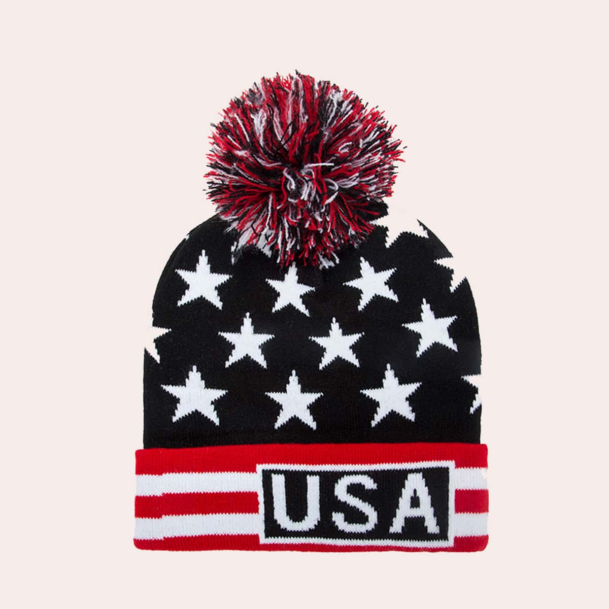 

Star Graphic Knit Beanie, Multicolor