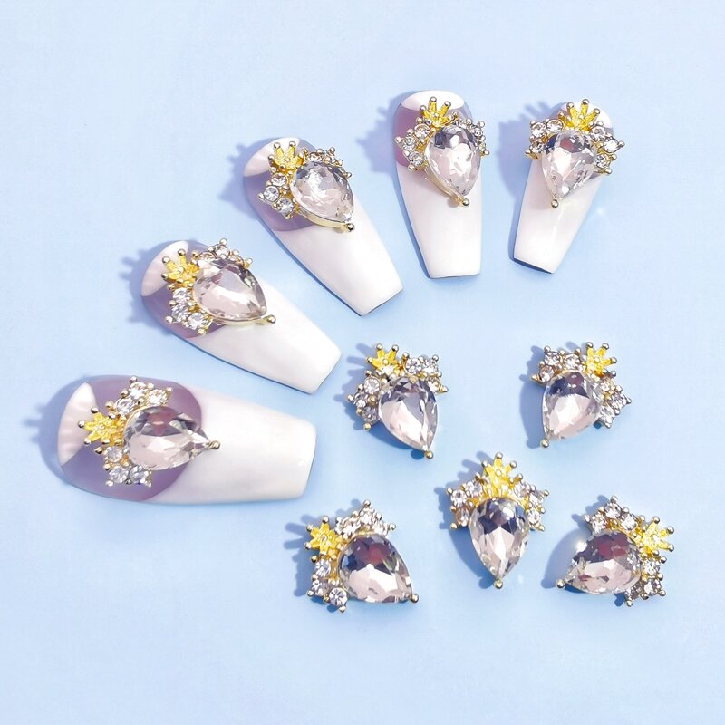 

10pcs Rhinestone Nail Art Decoration, Gold