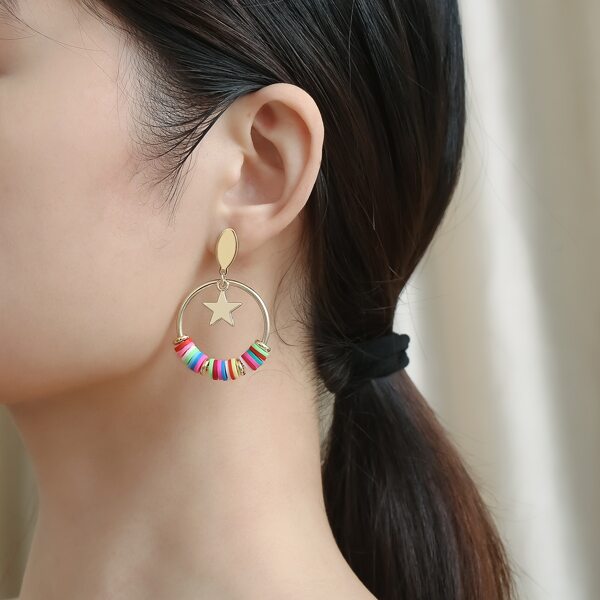 

Star Decor Drop Earrings, Multicolor