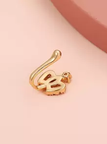 1 Kẹp Mũi Thời Trang Đơn Giản & Đa Năng Với Thiết Kế Đính Đá Zirconia, Vương Miện, Trái Tim, Mặt Trăng & Hoa Thích Hợp Cho Cả Nam Và Nữ Đeo Trong Cuộc Sống Hàng Ngày - Vàng - Xem 3