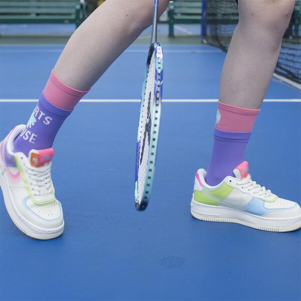 

1pair Kids Breathable Sports Socks, Purple