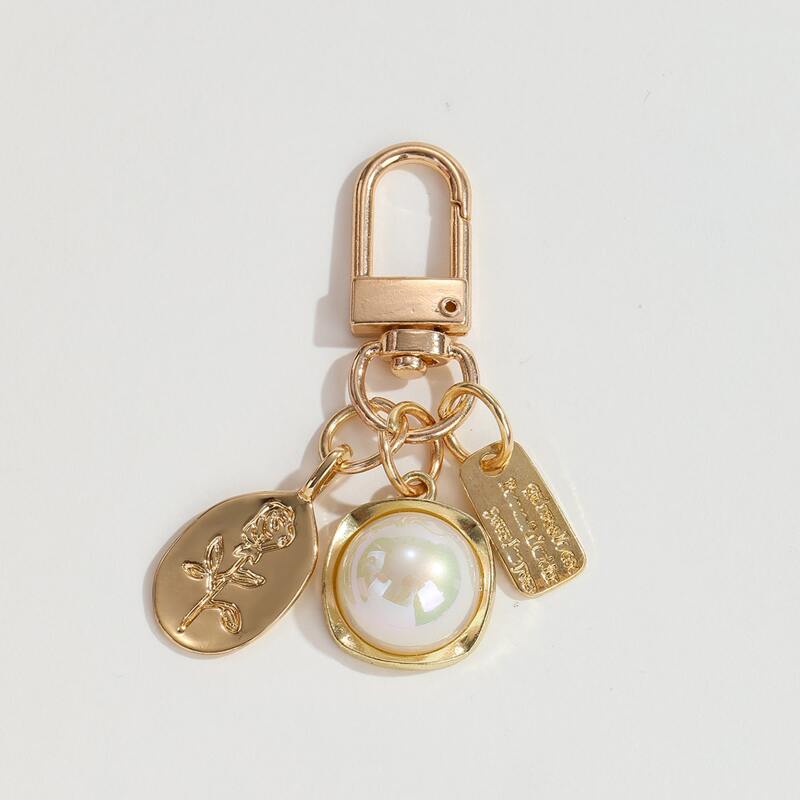 

Faux Pearl Decor Bag Charm, Gold