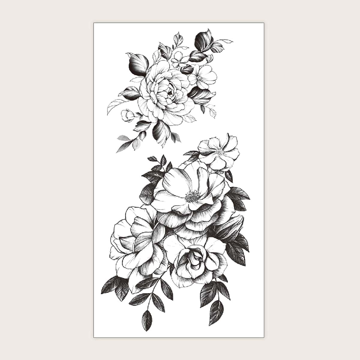 

1sheet Floral Arm Tattoo Sticker, Black