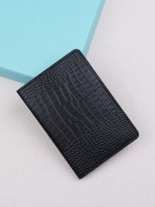 Crocodile Pattern Fashion Passport Holder Travel Ticket Storage Document Bag Boarding Pass Holder - Black - View 1