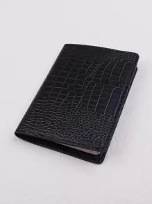 Crocodile Pattern Fashion Passport Holder Travel Ticket Storage Document Bag Boarding Pass Holder - Black - View 5