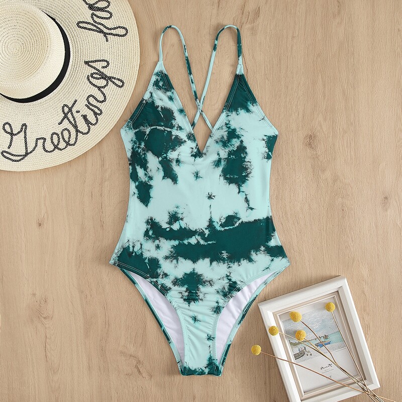 

Tie Dye One Piece Swimsuit, Green