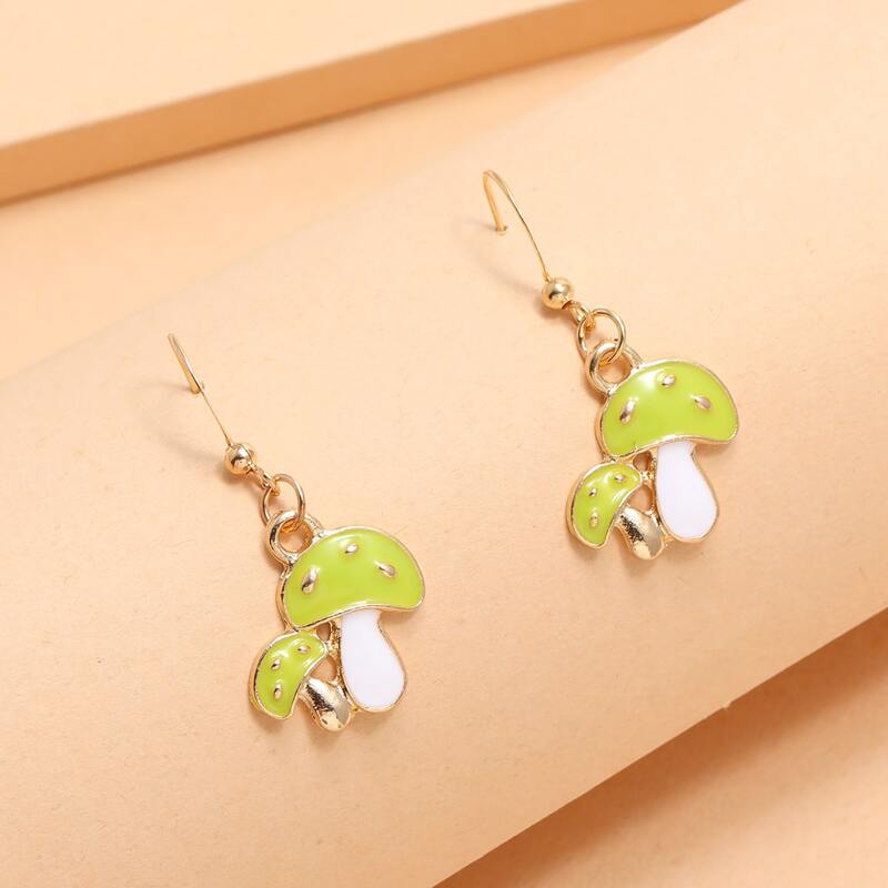

Mushroom Drop Earrings, Multicolor