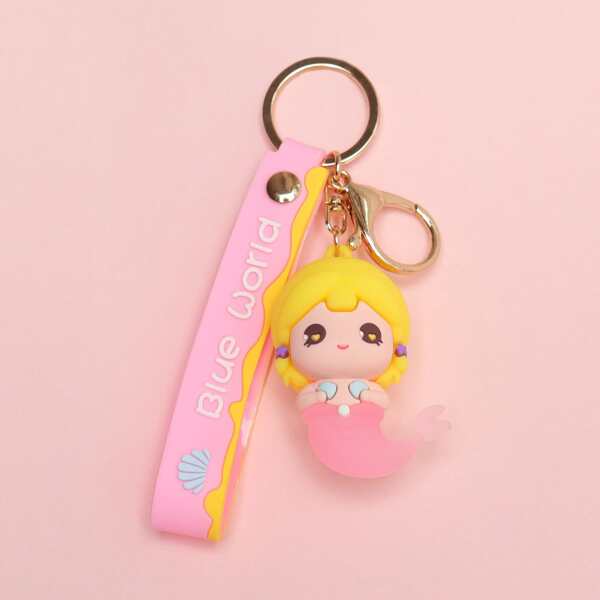 

Mermaid Charm Keychain, Pink