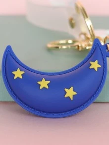 Moon Charm Keychain - Blue - View 3