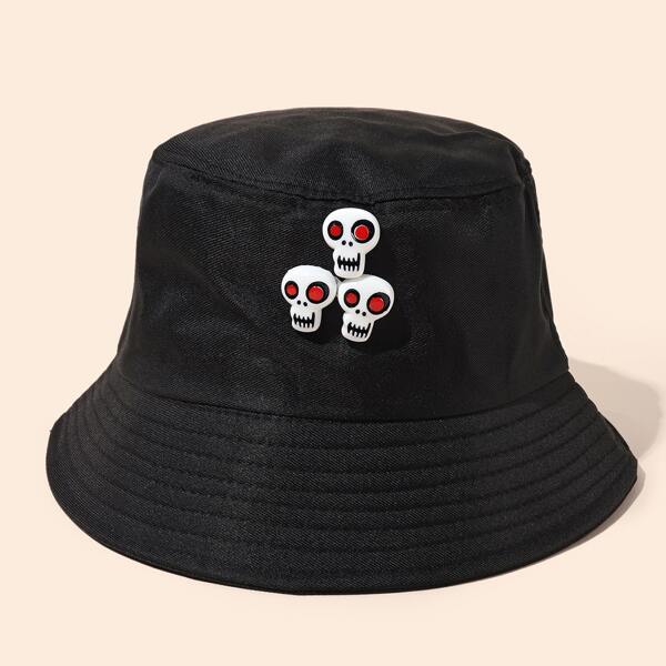 

Skull Decor Bucket Hat, Black