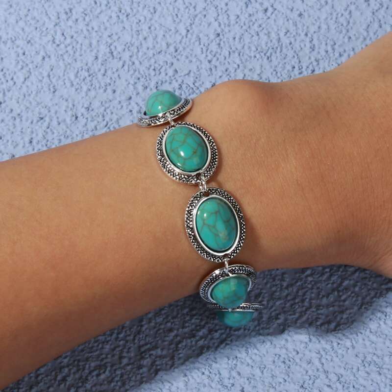 

Gemstone Decor Bracelet, Blue