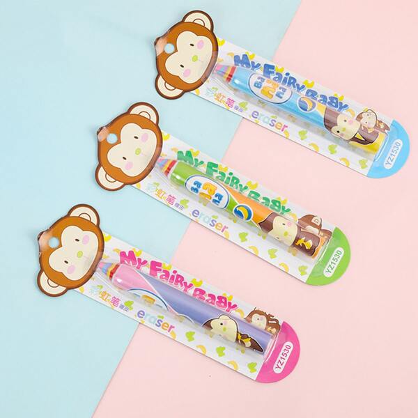 

1pc Pencil Shaped Random Eraser, Multicolor