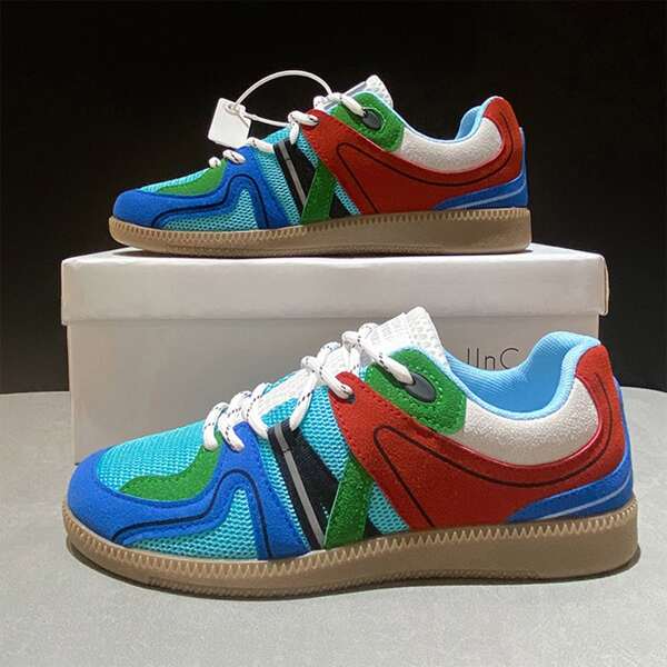 

Colorblock Breathable Skate Shoes, Multicolor