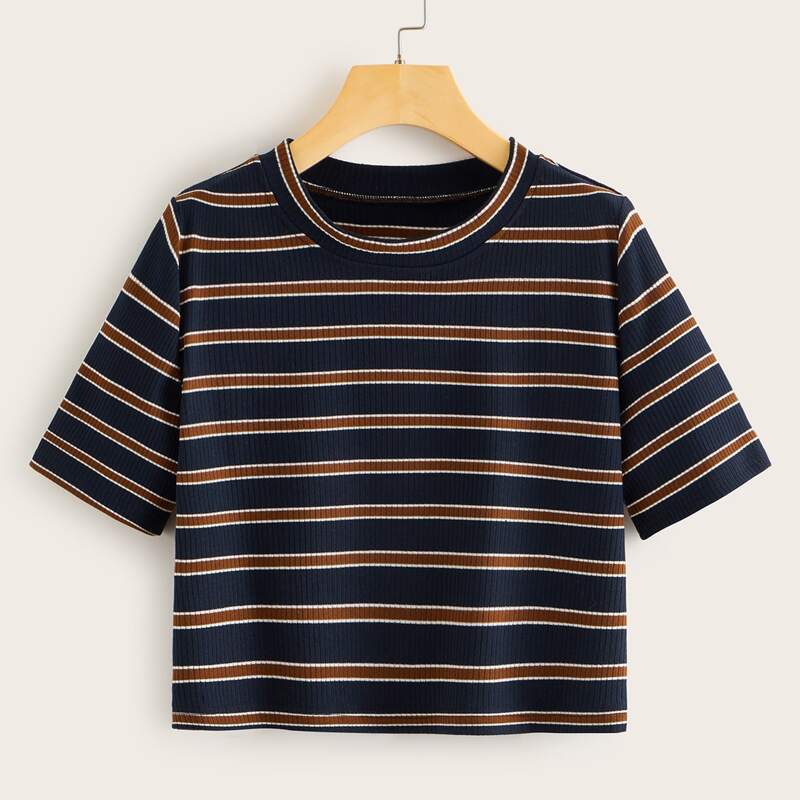 

Striped Crop Tee, Multicolor