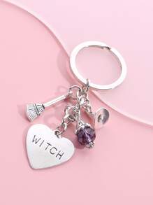 愛心掛飾鑰匙圈 - 紫色 - 查看 2