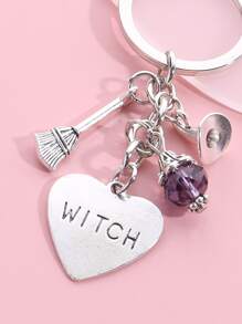 愛心掛飾鑰匙圈 - 紫色 - 查看 3