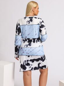 Bộ thời trang Plus Size Khối Màu Cà vạt nhuộm Giải trí - Nhiều màu - Xem 2