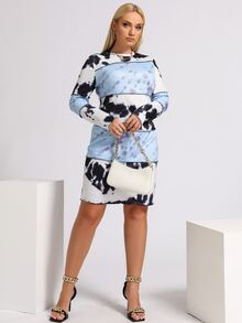 Bộ thời trang Plus Size Khối Màu Cà vạt nhuộm Giải trí - Nhiều màu - Xem 3