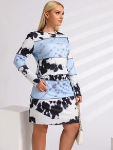 Bộ thời trang Plus Size Khối Màu Cà vạt nhuộm Giải trí - Nhiều màu - Xem 5