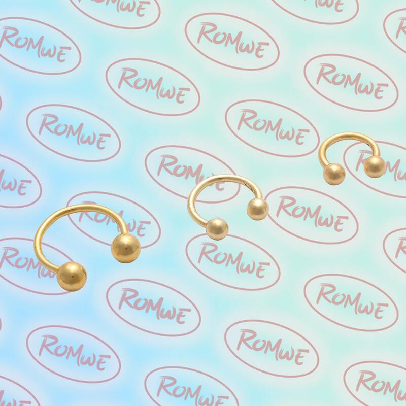 

3pcs Random Minimalist Nose Ring, Gold