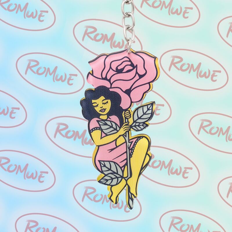 

Streetspo Figure Graphic Charm Keychain, Pink