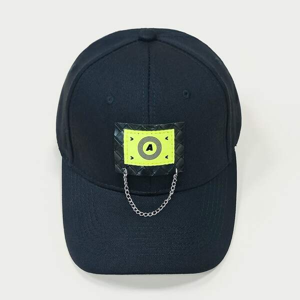 

Chain Decor Baseball Cap, Black