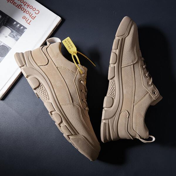 

Men Lace-up Front Dress Shoes, Khaki