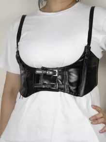 Solid Plus Size Harness Belt - Black - View 1