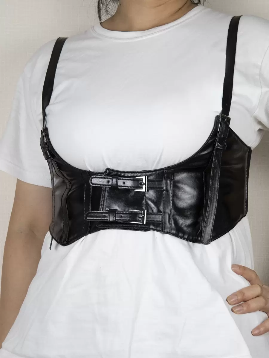 Solid Plus Size Harness Belt - Black - View 1