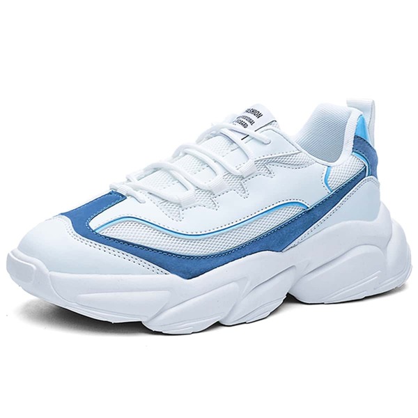 

Men Two Tone Breathable Chunky Sneakers, Blue and white