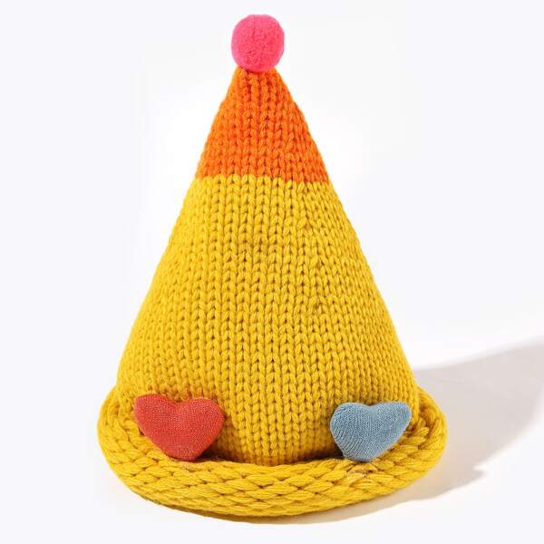 

Toddler Girls Heart Decor Knit Hat, Multicolor
